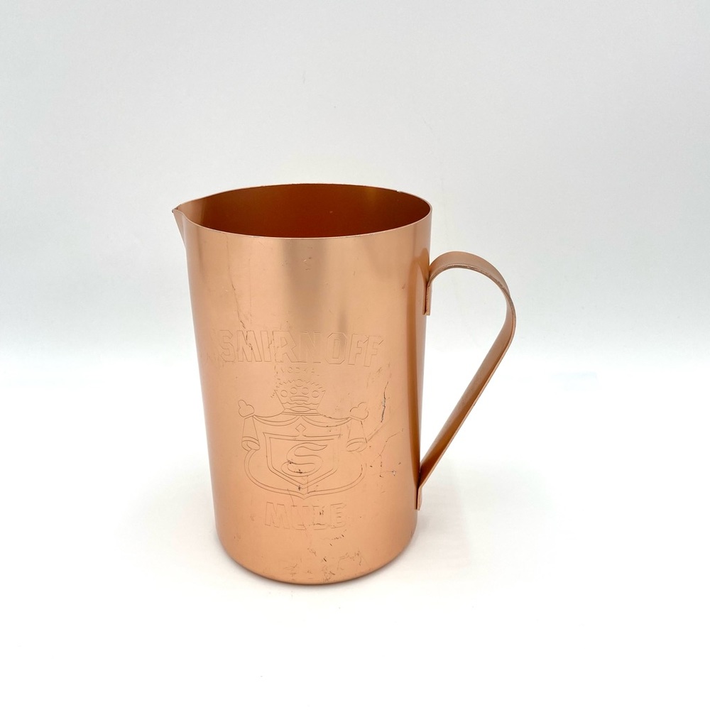 Vintage 80s Smirnoff Vodka Moscow Mule Copper Pitcher.